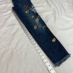 Free People Peacock Embroidered High Rise Skinny Jeans Photo 4