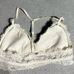 Aerie ⭐️  White Lace Triangle Bralette Size Small EUC Photo 2