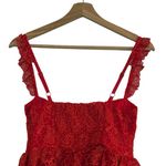 Anthropologie  Ruffle Strap Corset Lace Mini Dress Lipstick Red Size XS NEW Photo 5