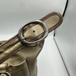 Brighton Vntg Rare  Gold Buckle Leather Hobo Handbag Purse Photo 2