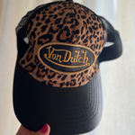 Von Dutch  leather Leopard Print Pony Hair & Leather
 Trucker Hat Photo 0