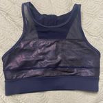Zyia  Active All Star Sports Bra Mesh Zip Back Navy Blue Sparkle Small S Photo 0