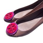 Tory Burch Reva Ballet Flats with Pink and Red Accents Size 8 Photo 2