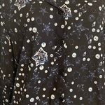 Black Patterned Career Work Casual Party Women's Top Sz Medium Photo 1