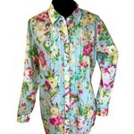 Uncommon Threads Light Blue Pink Lace Button Down Shirt Vibrant Floral Design Size undefined Photo 0
