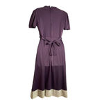 Vintage 1970s Crochet Plaid Short Sleeve Purple Dress Size M Photo 3