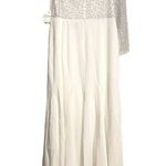 Mac Duggal NWT  One Shoulder Beaded Embellished High Slit White Gown 11126 US 12 Photo 3