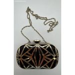 Charming Charlie Black/Gold Crystal Clutch Bag Purse - Size S Photo 3