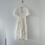 Farm Rio  White Cotton Eyelet Puff Sleeve Midi Dress XXS Photo 5