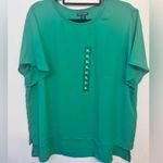 Hilary Radley  Green Boxy Short Sleeve Blouse Photo 1