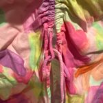 For Love & Lemons Pia Floral Midi Skirt Pink Cutout Waistband Cinched Size L Photo 9