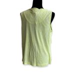 Chico's Womens Tank Top Sz 2 L 12 Lime Green White Tiered Mesh Print Chartreuse Photo 3