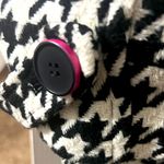 NVLT Black and White Houndstooth Trench Coat Size L Photo 3