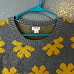 Mossimo Gray & Yellow Floral Pullover Crewneck Knit SWEATER Women's sz XS EUC Photo 1