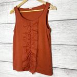 J.Crew  Burnt Orange Sleeveless Ruffle Top Size Small Photo 2