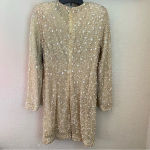 RETROFÊTE‎ Nikki Sequin Long Sleeve Minidress in Sea Shell Size Small NWT Tan Photo 9