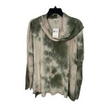 CHENAULT Tie Dye Cozy‎ Seam Front Cowl Neck Pullover in Olive S NEW Green Photo 1