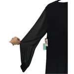 CeCe NWT  Sheer Sleeve‎ Tie Neck Ponte Knit Dress Black Size 12 Minimalist Photo 9