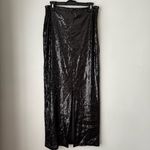 LNA Clothing Elettra Black Sequin Column Maxi Skirt M Photo 8