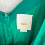 Anthropologie Maeve  Seamed Poplin Origami Pleated Green Dress Size 14   Photo 3