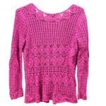 Liz Claiborne  Vintage Crochet Boho Cardigan‎ Pink Medium Photo 1