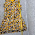 Market & Spruce Women's Size L Yellow Floral Embroidered Sleeveless Dress Photo 10