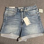 Vervet Sienna Super High Rise Denim Shorts Blue Photo 2