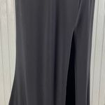 Rachel Allan Beaded Jersey Evening Gown High Slit Mock Jewel Neck Size 8 Formal Black Photo 7