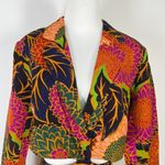 Farm Rio NWOT  Multicolor Floral Garden Cut-Out Long Blazer Size S Photo 6