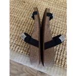 Mephisto Helen Spark Sandals 38 Black Rhinestone Cork Wedge Comfort Slides Size 7.5 Photo 4