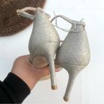 Stuart Weitzman Womens Shoes Heels Gold Glitter Thin Strap Stiletto Size 9 Photo 6