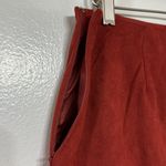 Miami Boho Embroidered Rust Red Faux Suede Mini Skirt Size M Photo 5