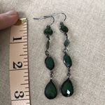 The Limited  Rose Cut Emerald Green Crystal Drop Earrings Holiday Party Christmas Photo 3