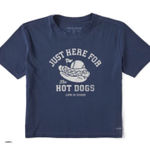 Life is Good  Just Here for the Hot Dogs Blue T Shirt Size Medium Photo 0