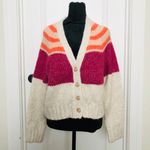 American Eagle Women's Colorblock Cardigan Sweater M Wool Blend Button Photo 1
