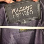 wilson's leather  Vintage Jacket Womens Large Black Full Zip Belted Edgy Chic Photo 7