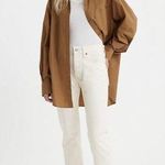 Levi's NWT  Premium Big E Womens 24x32 501 Straight Jeans Raw Hem Yacht Time White Photo 0