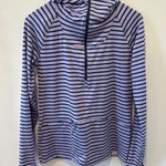 Corbeaux Striped Long Sleeve Quarter Zip Hoodie Lavender Green Women's Small Purple Size M Photo 0