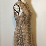 SLEEVELESS SNAKESKIN FULLY LINED FORM FITTING MINI DRESS SIZE MED Tan Photo 2