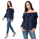 Modcloth NWT leota Aurora blouse in galaxy‎ star print Photo 1