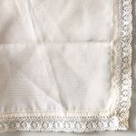 Vintage Silk Embroidered Floral Lace Ivory Handkerchief White Photo 7
