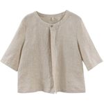 Amazhiyu Women Pure Linen
Open Front Cropped
Cardigan Elbow Sleeve
Summer size M Tan Size M Photo 2