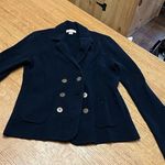 Loft  Ann Taylor heavy knit GUC navy blue blazer size SMALL 19” pit to pit Photo 1