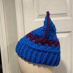 Handmade Crochet Cat Animal Ear Beanie Hat Cozy Ribbed Brim Stretch Winter Hat Photo 3