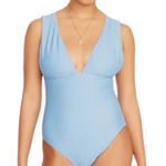 J.Crew V-Neck One-Piece Swimsuit BF163 Baby Blue • Plus Size 22 NWT Photo 0