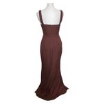 BHLDN  Catarina Brown Crepe Maxi Dress Women’s Size 2 Sleeveless Slit Formal Photo 6
