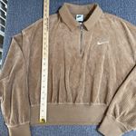 Nike Woman’s Rib Velour Quarter Zip Crop Pullover Photo 15