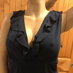 George Ruffle Tank Top Shirt | Business Casual Blue Size XL Photo 4