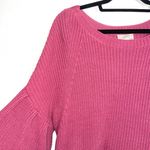 Loft Outlet Magenta Pink Boatneck 3/4 Sleeve Knit Sweater Photo 2