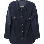 Women's Black Corduroy Shacket Size Medium Black Shacket Photo 0